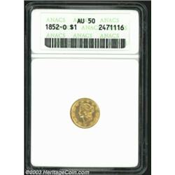 1852-O G$1 AU50 ANACS.