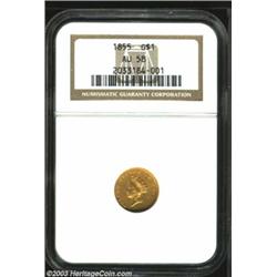 1855 G$1 AU58 NGC.