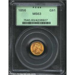 1856 G$1 Slanted 5 MS63 PCGS.