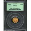 Image 1 : 1856 G$1 Slanted 5 MS63 PCGS.