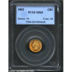 1862 G$1 MS63 PCGS.