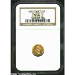 1873 G$1 Open 3 MS62 NGC.