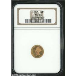 1882 G$1 MS64 NGC.