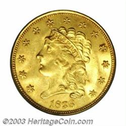 1836 $2 1/2 Script 8 MS64 PCGS.