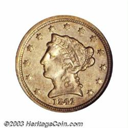 1842-C $2 1/2 AU50 PCGS.
