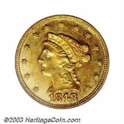 1848-C $2 1/2 AU58 PCGS.