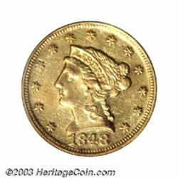 1848-D $2 1/2 AU50 PCGS.