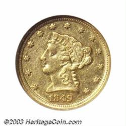 1849-D $2 1/2 AU50 ANACS.