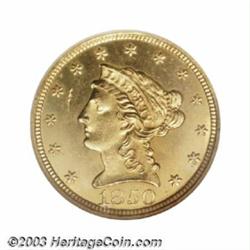 1850 $2 1/2 MS64 NGC.
