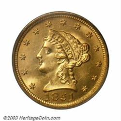 1851 $2 1/2 MS64 PCGS.