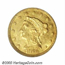 1860-C $2 1/2 AU55 PCGS.
