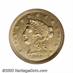 1860-C $2 1/2 AU58 NGC.