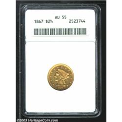 1867 $2 1/2 AU55 ANACS.