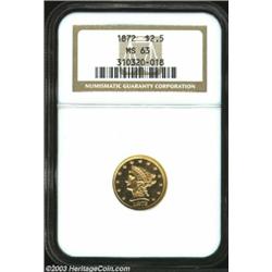 1872 $2 1/2 MS63 NGC.