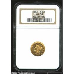 1882 $2 1/2 AU58 NGC.