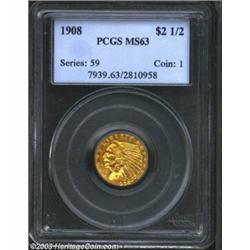 1908 $2 1/2 MS63 PCGS.