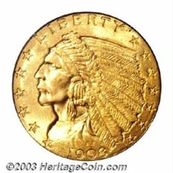 1908 $2 1/2 MS66 PCGS.