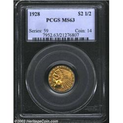 1928 $2 1/2 MS63 PCGS.