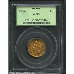 1854 $3 VF35 PCGS.