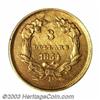 Image 2 : 1854-D $3 AU50 Cleaned Uncertified.