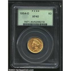 1854-O $3 XF40 PCGS.