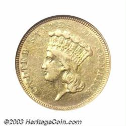 1854-O $3 AU50 ANACS.