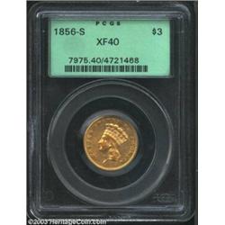 1856-S $3 XF40 PCGS.