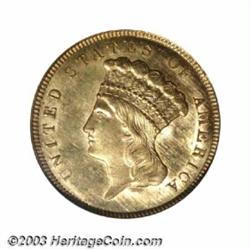 1857 $3 MS63 ICG.