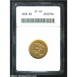 1858 $3 XF40 ANACS.