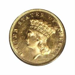 1874 $3 MS63 PCGS.