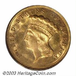 1874 $3 MS65 PCGS.