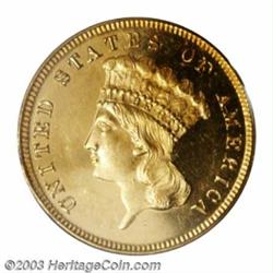 1873 $3 Open 3 PR65 Deep Cameo PCGS.
