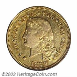 1879 $4 Flowing Hair, Judd-1635, Pollock-1833, R.3, PR50 PCGS.