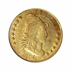 1806 $5 Round Top 6, 7x6 Stars AU53 PCGS.