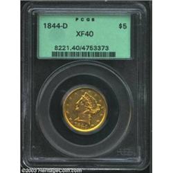 1844-D $5 XF40 PCGS.