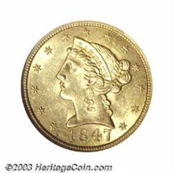 1847 $5 MS63 NGC.