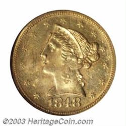 1848-D $5 MS63 NGC.