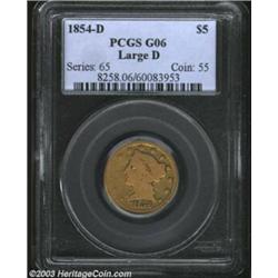 1854-D $5 Good 6 PCGS.