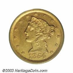 1854-D $5 MS62 PCGS.