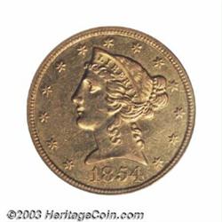 1854-O $5 AU55 PCGS.