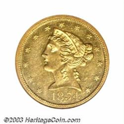 1854-O $5 MS61 NGC.