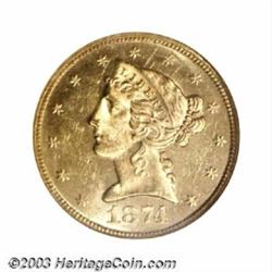 1874 $5 MS62 NGC.