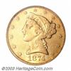 Image 1 : 1874-CC $5 AU55 PCGS.