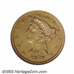 1878-CC $5 --Cleaned--ANACS. VF Details, Net Fine 12.