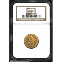 1878-S $5 MS61 NGC.
