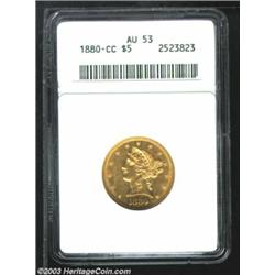 1880-CC $5 AU53 ANACS.