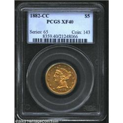 1882-CC $5 XF40 PCGS.