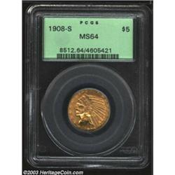 1908-S $5 MS64 PCGS.