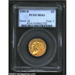 1909-D $5 MS63 PCGS.