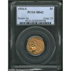 1916-S $5 MS62 PCGS.